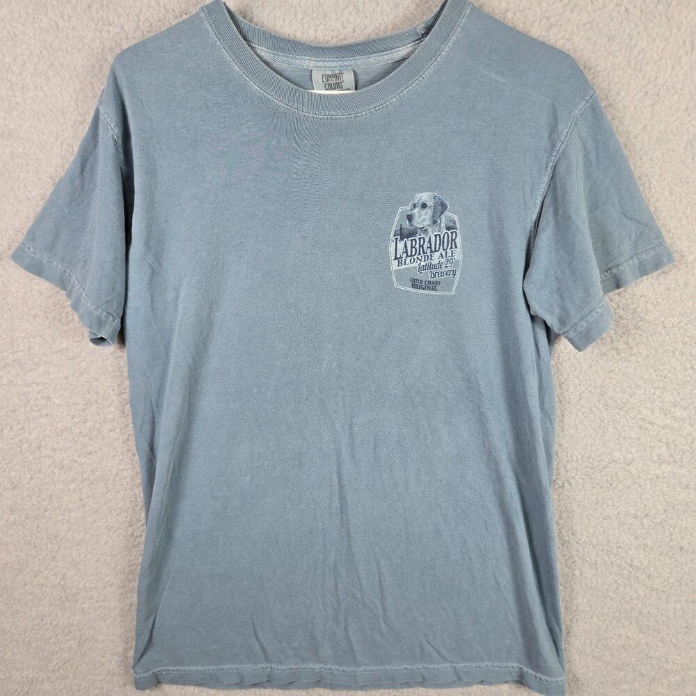 Panama City Beach Florida Beer Bottles T Shirt Mens Small Comfort Colors Blue